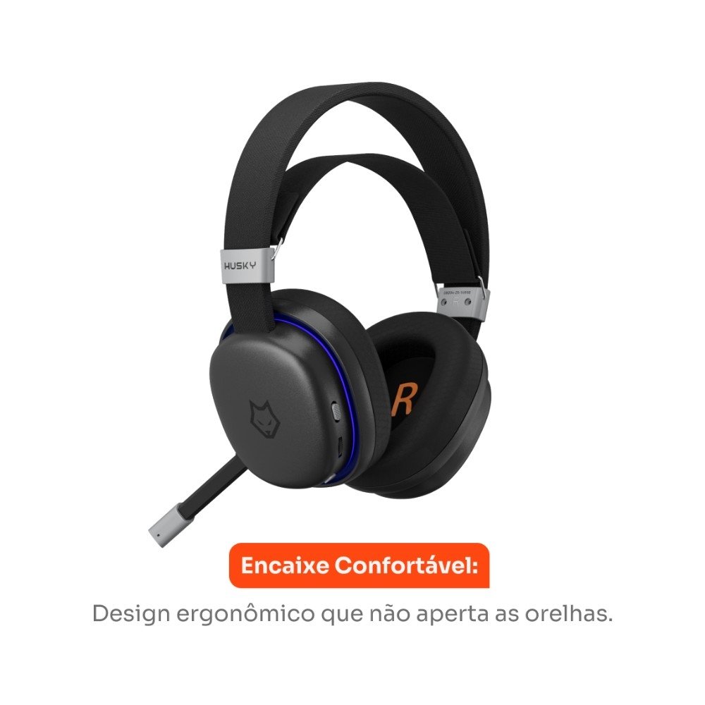 Headset Gamer Sem Fio ( Balão.info) Howl, Bluetooth e USB, 7.1 surround, Driver 40mm, Microfone Omnidirecional, Bateria 7h, Preto - ( Balão.info - foto 4