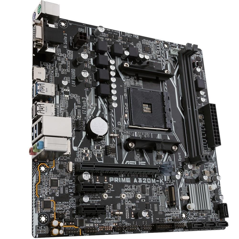 Placa-Mãe Asus Prime A320M-K, AMD AM4, mATX , DDR4 Placa-Mãe Asus Prime A320M-K, AMD AM4, mATX , DDR4