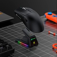 Mouse Gamer sem Fio Attack Shark X1 Ultraleve com Base de Carregamento Magnético RGB, Tri-Mode, 40.000 DPI, Sensor Óptico PAW3395 PRO, 6 Botões - Preto