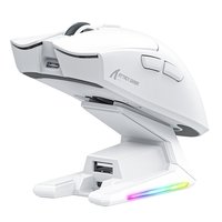Mouse Gamer sem Fio Attack Shark X1, Ultraleve, com Base de Carregamento Magnético RGB, Tri-Mode, 40.000 DPI, Sensor Óptico PAW3395 PRO, 6 Botões - Branco