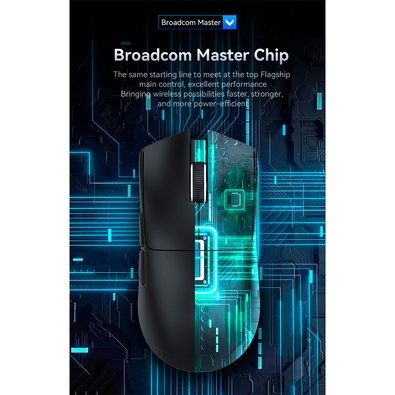 Mouse Gamer sem Fio Attack Shark X11 com Base de Carregamento Magnético RGB, Tri-Mode, 22.000 DPI, Sensor Óptico PAW3311, 5 Botões - Preto