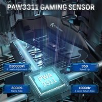 Mouse Gamer sem Fio Attack Shark X11 com Base de Carregamento Magnético RGB, Tri-Mode, 22.000 DPI, Sensor Óptico PAW3311, 5 Botões - Preto