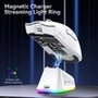Mouse Gamer sem Fio Attack Shark X11 com Base de Carregamento Magnético RGB, Tri-Mode, 22.000 DPI, Sensor Óptico PAW3311, 5 Botões - Branco
