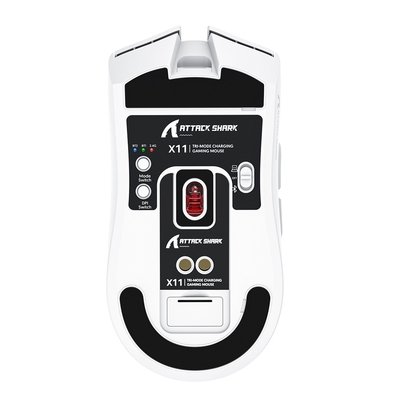 Mouse Gamer sem Fio Attack Shark X11 com Base de Carregamento Magnético RGB, Tri-Mode, 22.000 DPI, Sensor Óptico PAW3311, 5 Botões - Branco