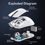 Mouse Gamer sem Fio Attack Shark X11 com Base de Carregamento Magnético RGB, Tri-Mode, 22.000 DPI, Sensor Óptico PAW3311, 5 Botões - Branco
