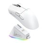 Mouse Gamer sem Fio Attack Shark X11 com Base de Carregamento Magnético RGB, Tri-Mode, 22.000 DPI, Sensor Óptico PAW3311, 5 Botões - Branco