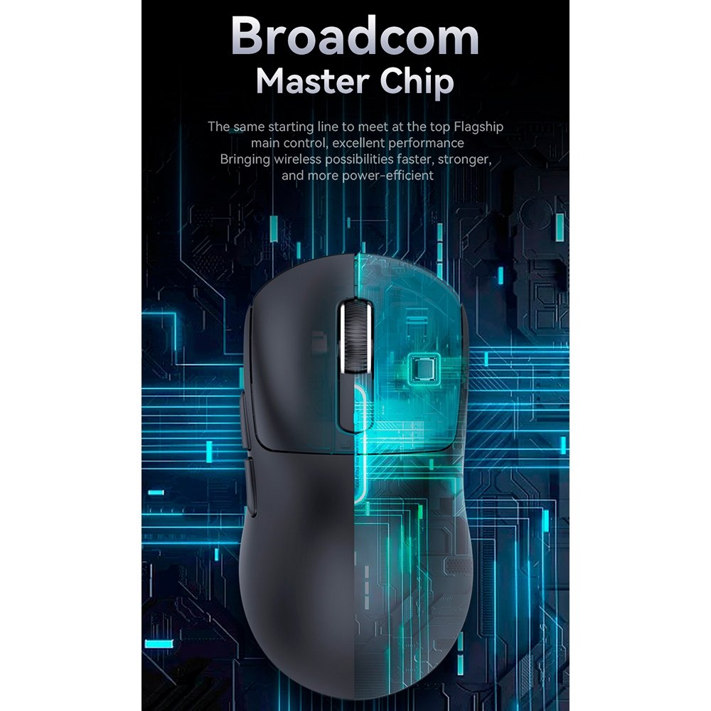 Mouse Gamer sem Fio Attack Shark X3Pro 4K/8K, Tri-Mode, 26.000 DPI, Sensor Óptico PAW3395, 7 Botões - Preto - view 3