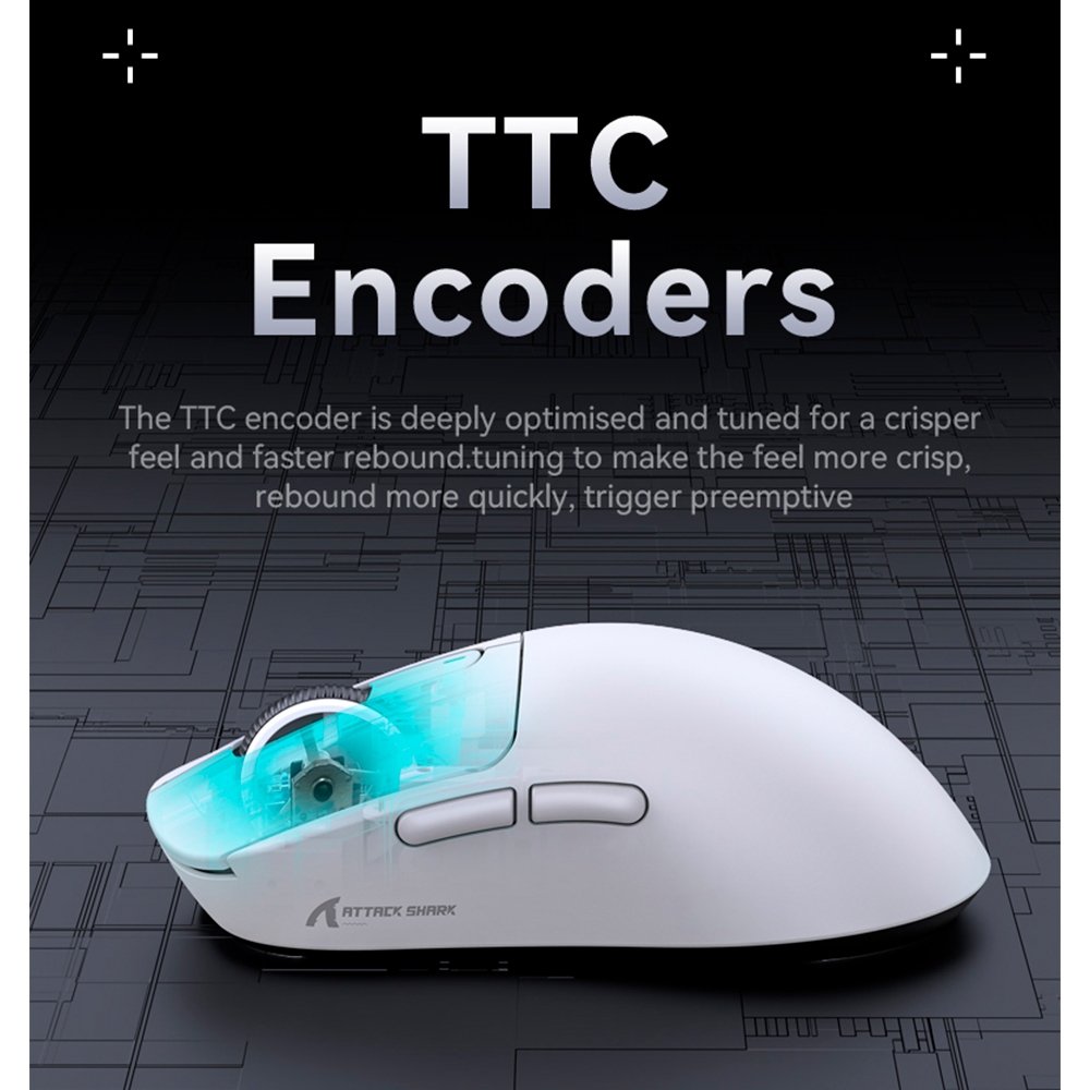 Mouse Gamer sem Fio Attack Shark X3Pro 4K/8K, Tri-Mode, 26.000 DPI, Sensor Óptico PAW3395, 7 Botões - Branco - view 10