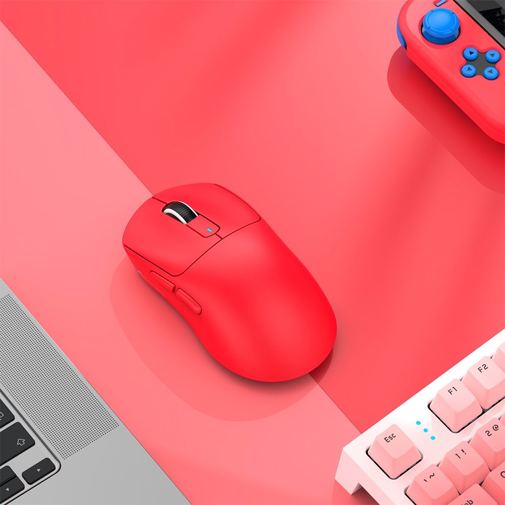 Mouse Gamer sem Fio Attack Shark X3Pro 4K/8K, Tri-Mode, 26.000 DPI, Sensor Óptico PAW3395, 7 Botões - Vermelho - view 4