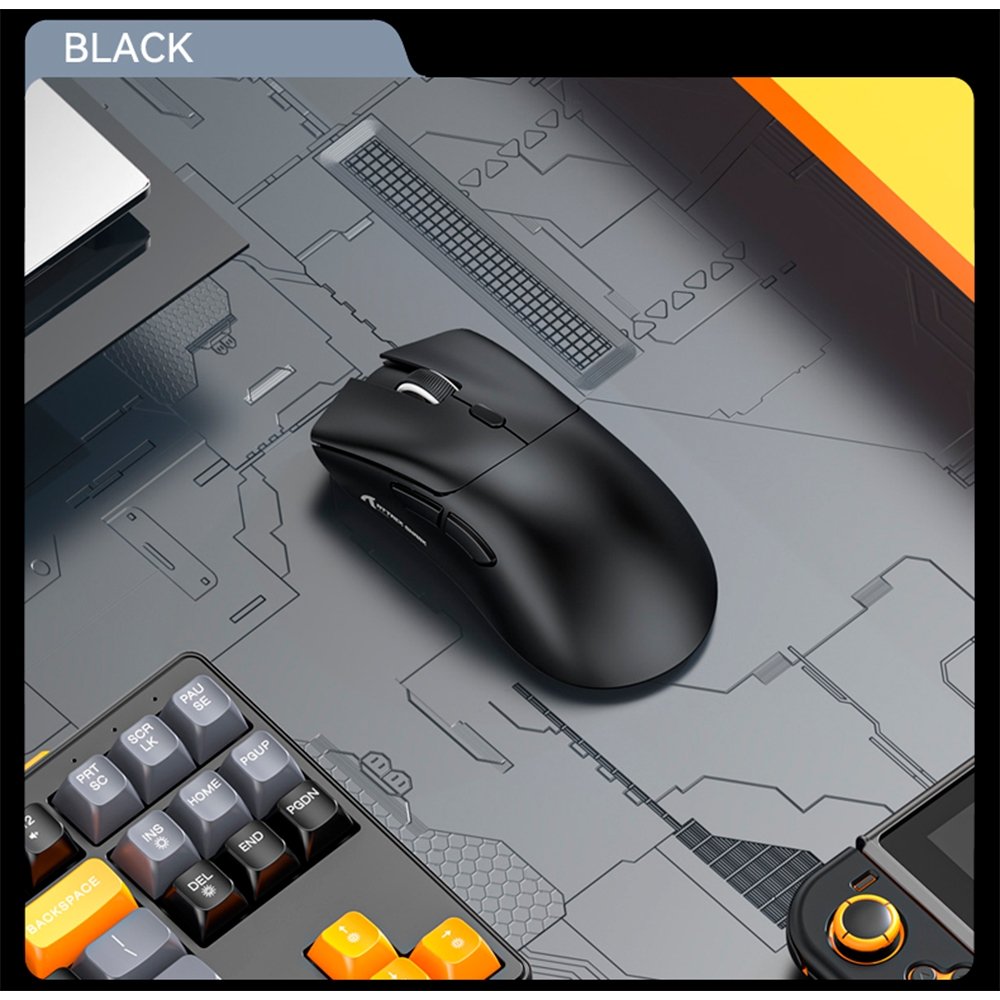 Imagem 4 de 5 do produto Mouse Gamer sem Fio Attack Shark R1 Ultraleve e design Ergonômico, Tri-Mode, 18.000 DPI, Sensor Óptico PAW3311, 6 Botões - Preto