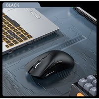 Mouse Gamer sem Fio Attack Shark R1 Ultraleve e design Ergonômico, Tri-Mode, 18.000 DPI, Sensor Óptico PAW3311, 6 Botões - Preto