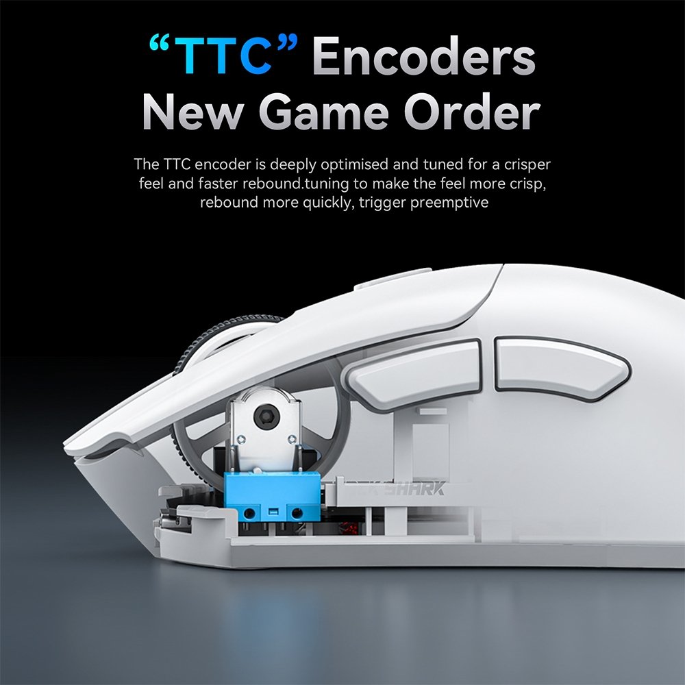 Imagem 6 de 6 do produto Mouse Gamer sem Fio Attack Shark R1 Ultraleve e design Ergonômico, Tri-Mode, 18.000 DPI, Sensor Óptico PAW3311, 6 Botões - Branco