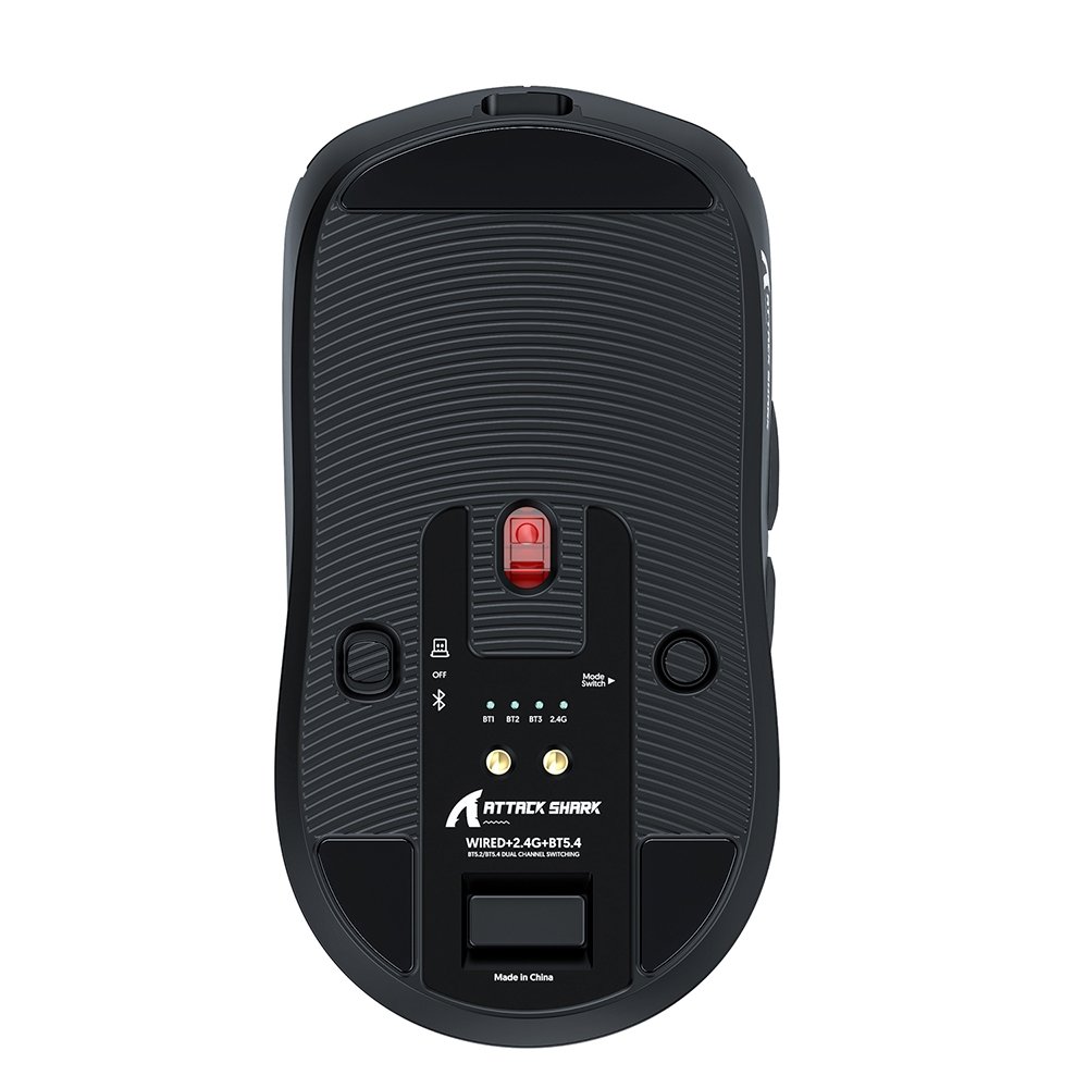 Mouse Gamer sem Fio Attack Shark X6 Ultraleve com Base de Carregamento Magnético RGB, Tri-Mode, 26.000 DPI, Sensor Óptico PAW3395, 7 Botões Programáveis - Preto - view 3