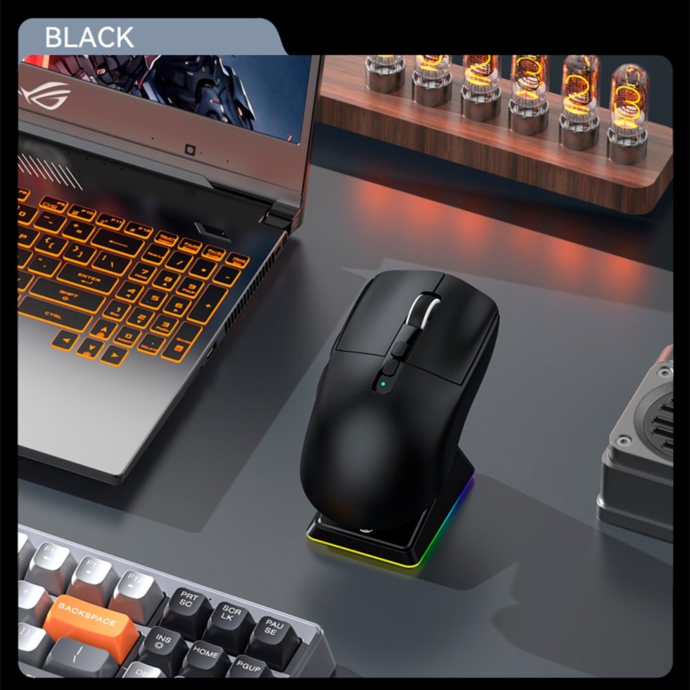 Mouse Gamer sem Fio Attack Shark X6 Ultraleve com Base de Carregamento Magnético RGB, Tri-Mode, 26.000 DPI, Sensor Óptico PAW3395, 7 Botões Programáveis - Preto - view 6