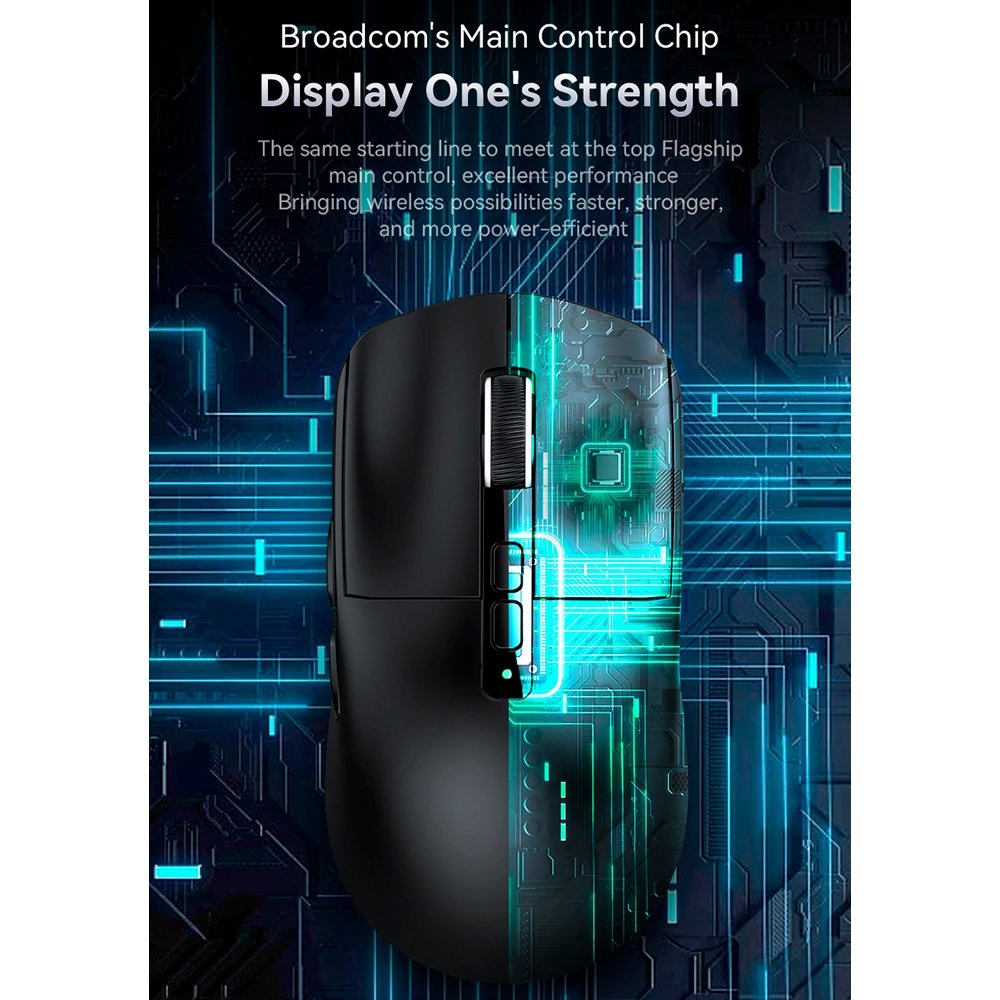 Mouse Gamer sem Fio Attack Shark X6 Ultraleve com Base de Carregamento Magnético RGB, Tri-Mode, 26.000 DPI, Sensor Óptico PAW3395, 7 Botões Programáveis - Preto - view 5