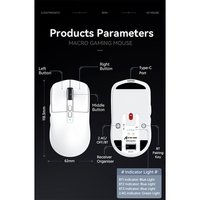 Mouse Gamer sem Fio Attack Shark X6 Ultraleve com Base de Carregamento Magnético RGB, Tri-Mode, 26.000 DPI, Sensor Óptico PAW3395, 7 Botões Programáveis - Branco
