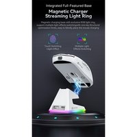 Mouse Gamer sem Fio Attack Shark X6 Ultraleve com Base de Carregamento Magnético RGB, Tri-Mode, 26.000 DPI, Sensor Óptico PAW3395, 7 Botões Programáveis - Branco