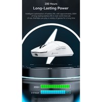 Mouse Gamer sem Fio Attack Shark X6 Ultraleve com Base de Carregamento Magnético RGB, Tri-Mode, 26.000 DPI, Sensor Óptico PAW3395, 7 Botões Programáveis - Branco
