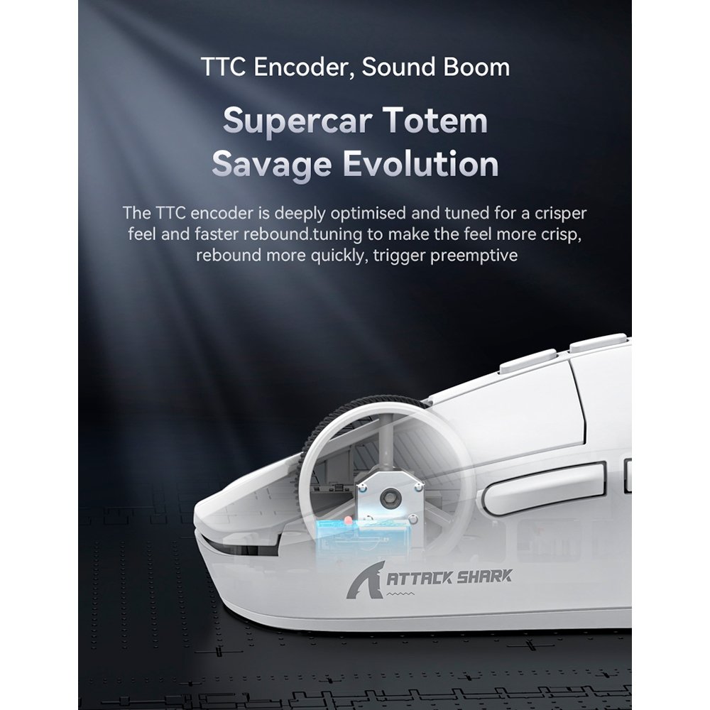 Mouse Gamer sem Fio Attack Shark X6 Ultraleve com Base de Carregamento Magnético RGB, Tri-Mode, 26.000 DPI, Sensor Óptico PAW3395, 7 Botões Programáveis - Branco - view 12
