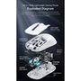 Mouse Gamer sem Fio Attack Shark X6 Ultraleve com Base de Carregamento Magnético RGB, Tri-Mode, 26.000 DPI, Sensor Óptico PAW3395, 7 Botões Programáveis - Branco