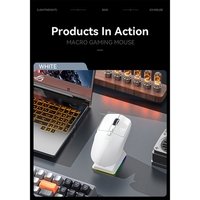 Mouse Gamer sem Fio Attack Shark X6 Ultraleve com Base de Carregamento Magnético RGB, Tri-Mode, 26.000 DPI, Sensor Óptico PAW3395, 7 Botões Programáveis - Branco