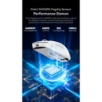Mouse Gamer sem Fio Attack Shark X6 Ultraleve com Base de Carregamento Magnético RGB, Tri-Mode, 26.000 DPI, Sensor Óptico PAW3395, 7 Botões Programáveis - Branco