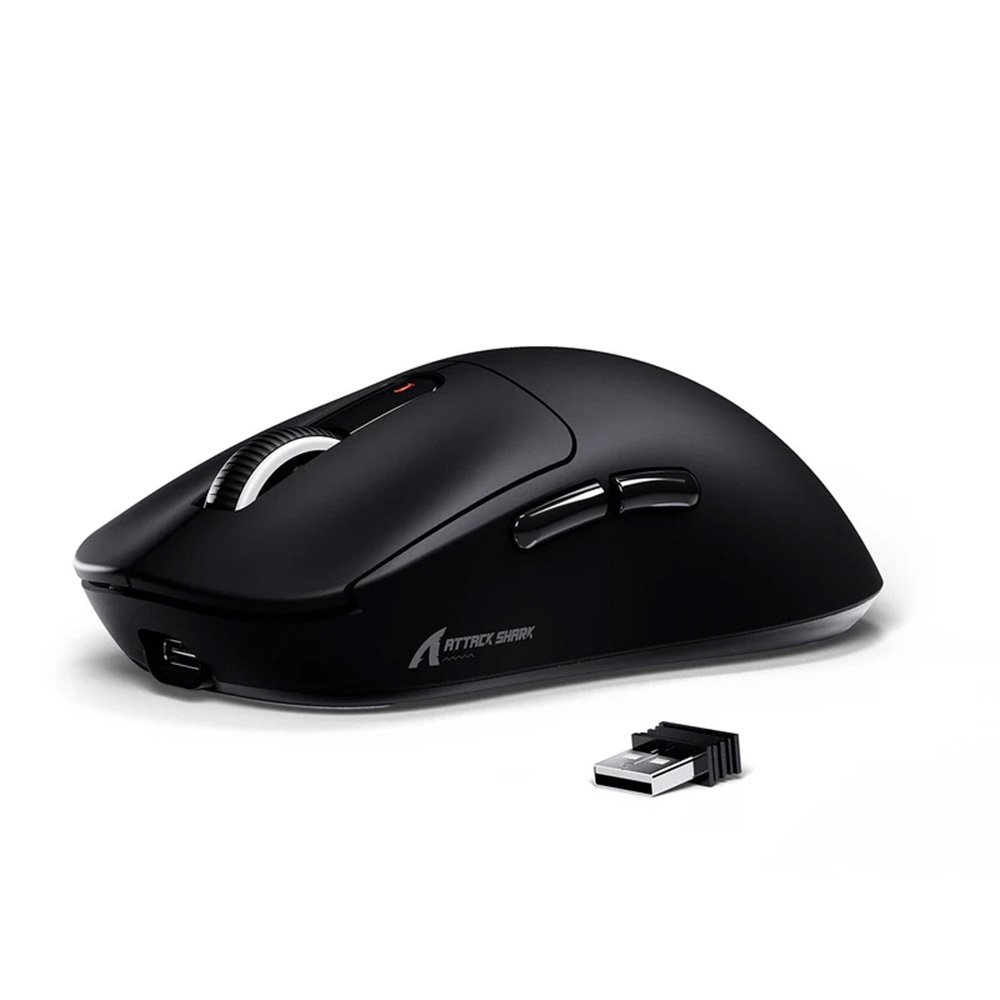 Mouse Gamer sem Fio Attack Shark X3 Tri-Mode, 26.000 DPI, Sensor Óptico PAW3395, 6 Botões Programáveis - Preto - view 2