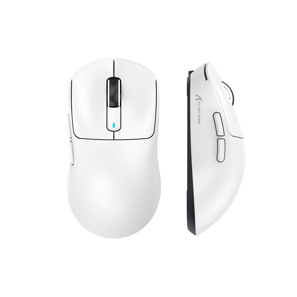Mouse Gamer sem Fio Attack Shark X3 Tri-Mode, 26.000 DPI, Sensor Óptico PAW3395, 6 Botões Programáveis - Branco