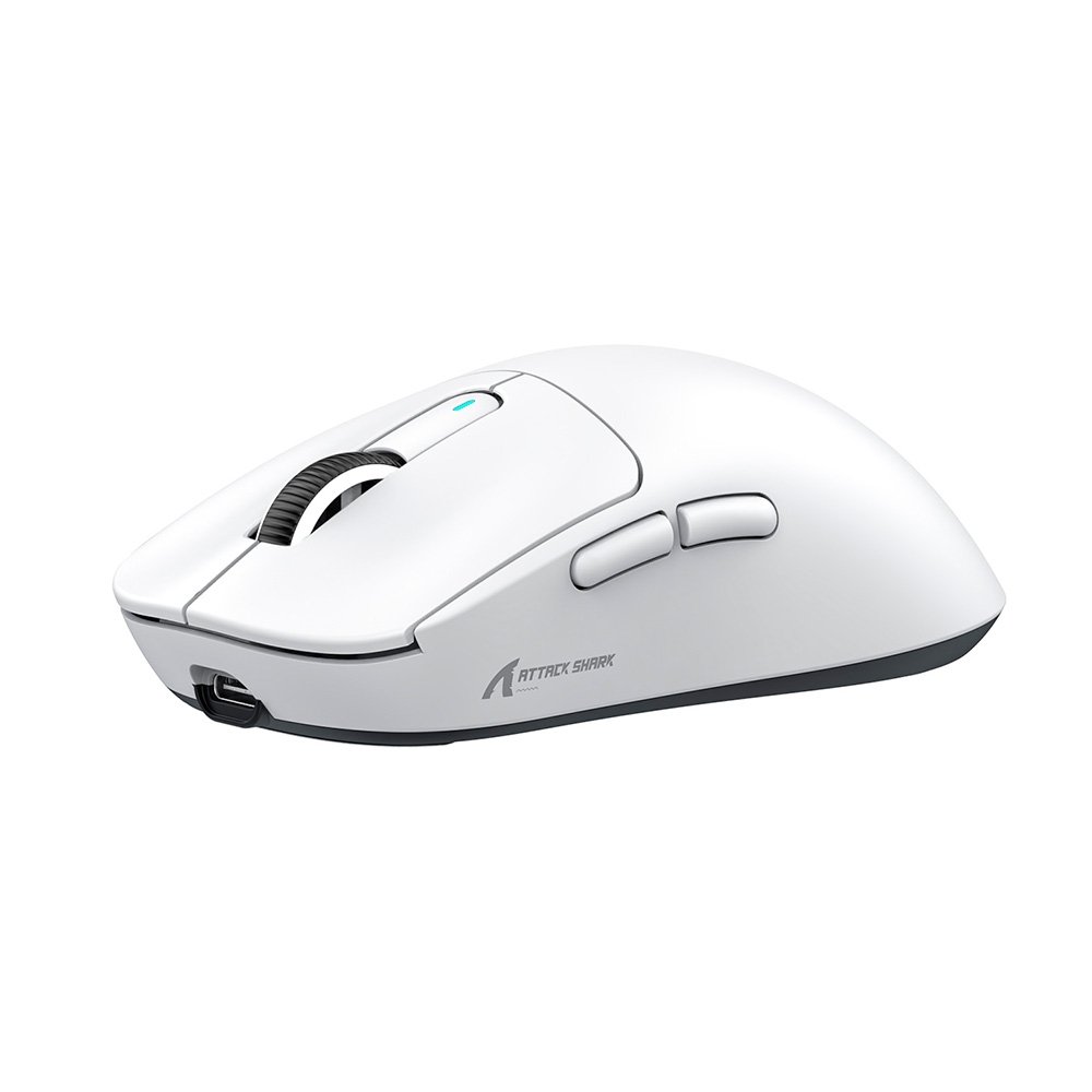 Mouse Gamer sem Fio Attack Shark X3 Tri-Mode, 26.000 DPI, Sensor Óptico PAW3395, 6 Botões Programáveis - Branco