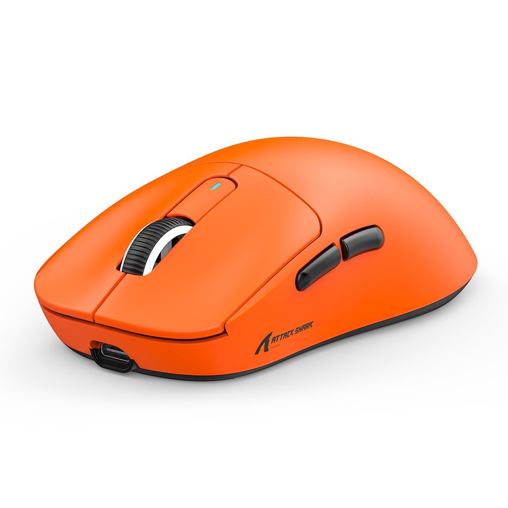 Mouse Gamer sem Fio Attack Shark X3 Tri-Mode, 26.000 DPI, Sensor Óptico PAW3395, 6 Botões Programáveis - Laranja Mouse Gamer sem Fio Attack Shark X3 Tri-Mode, 26.000 DPI, Sensor Óptico PAW3395, 6 Botões Programáveis - Laranja