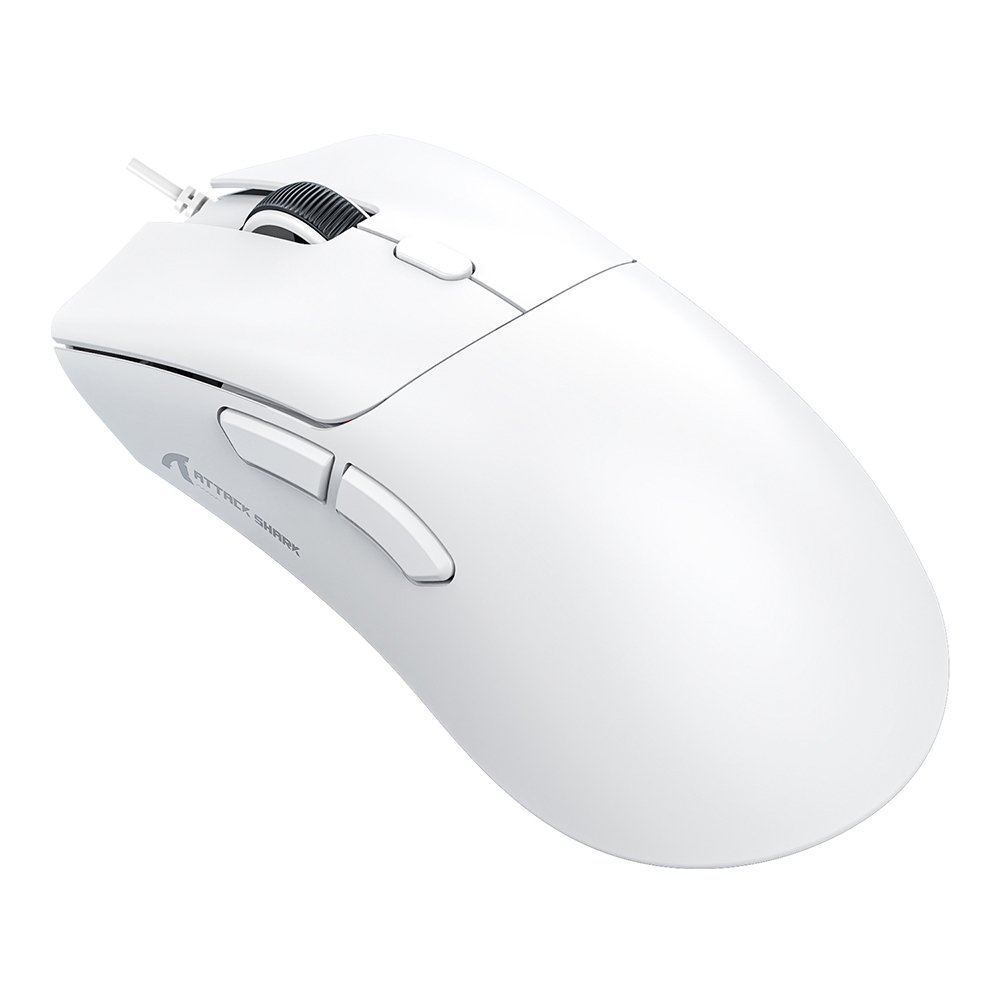 Imagem 3 de 3 do produto Mouse Gamer com Fio Attack Shark R1 Ultraleve e design Ergonômico, 12.800 DPI, 6 Botões - Branco