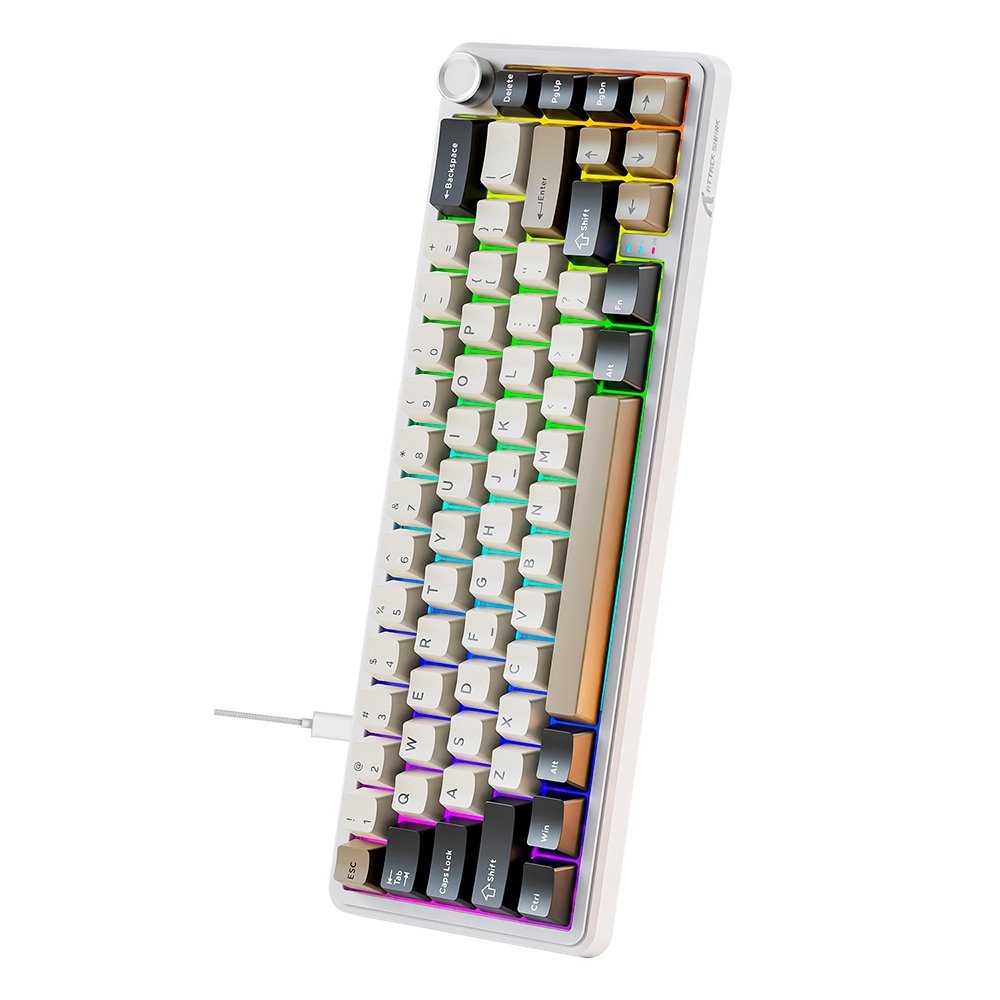 Teclado Mecânico Gamer Attack Shark X66, 65% Compacto, RGB, Cheese White, Branco - AS-X66-CH-WT - view 3