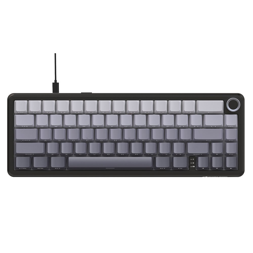 Imagem 3 de 5 do produto Teclado Mecânico Gamer Attack Shark X66, 65% Compacto, RGB, Moonlight, Cinza/Branco - AS-X66-MN-LG