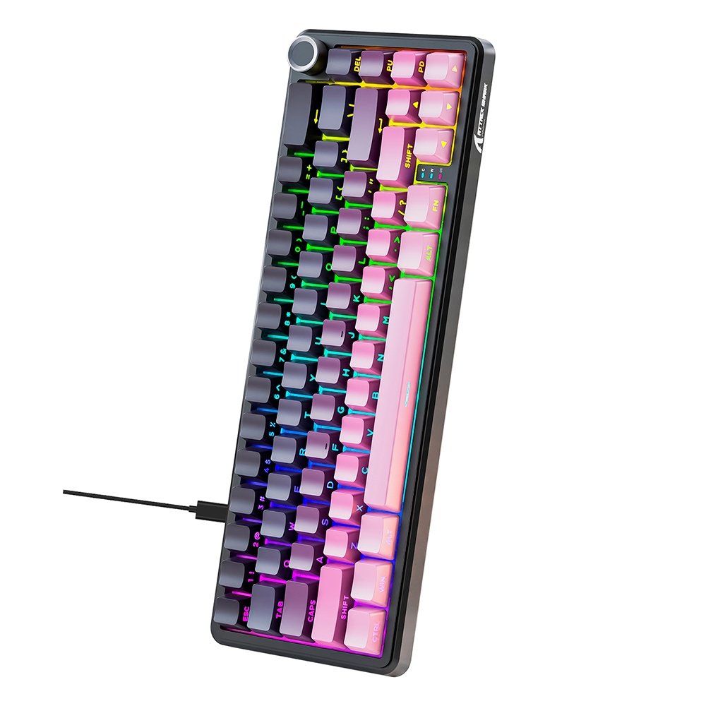 Teclado Mecânico Gamer Attack Shark X66, 65% Compacto, RGB, Blackberry, Roxo/Preto - AS-X66-BB-RY - view 2