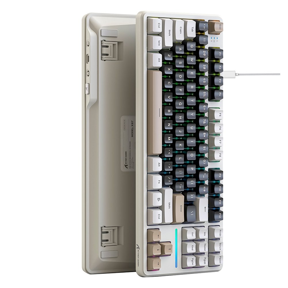 Teclado Mecânico Gamer Attack Shark X87, TKL, RGB, Cheese White, Branco - AS-X87-CH-WT - view 2