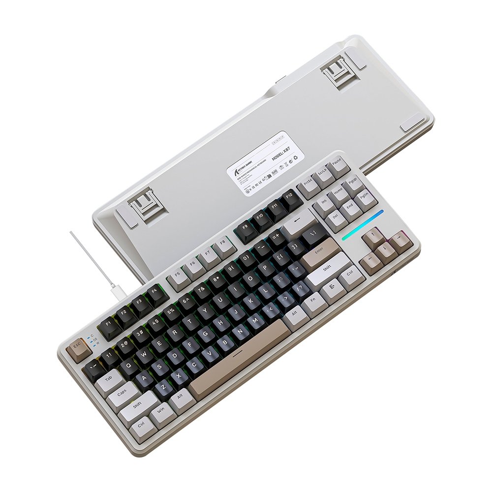 Teclado Mecânico Gamer Attack Shark X87, TKL, RGB, Cheese White, Branco - AS-X87-CH-WT - view 3