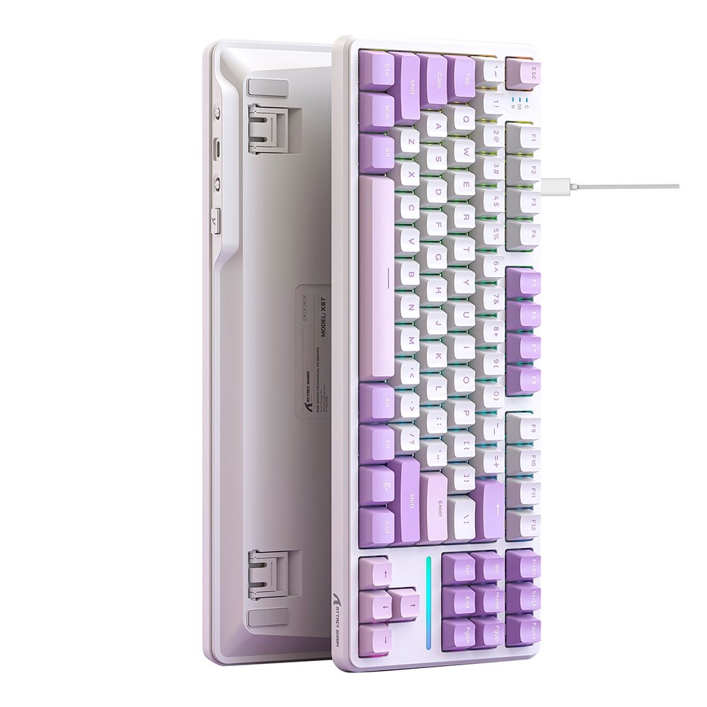 Teclado Mecânico Gamer Attack Shark X87, TKL, RGB, Twilight Purple, Roxo - AS-X87-TW-PL - view 3