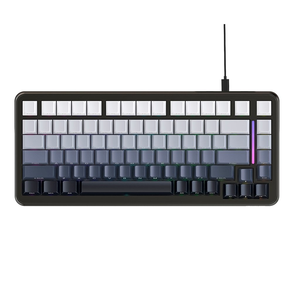 Imagem 2 de 3 do produto Teclado Mecânico Gamer Attack Shark M86, 75% Compacto, RGB, Moonlight, Cinza/Branco - AS-M86-MN-LG