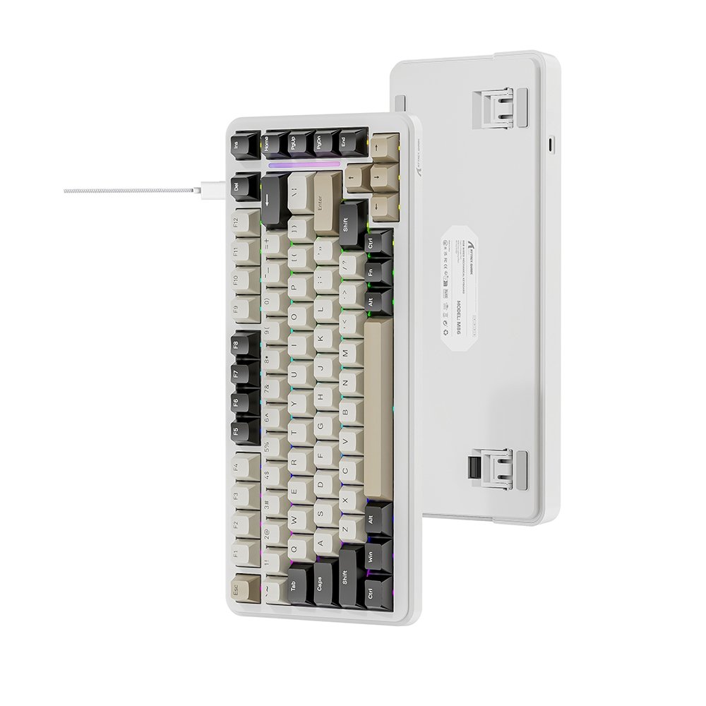Teclado Mecânico Gamer Attack Shark M86, 75% Compacto, RGB, Cheese White, Branco - AS-M86-CH-WT - view 2