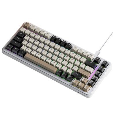 Teclado Mecânico Gamer Attack Shark M86, 75% Compacto, RGB, Cheese White, Branco - AS-M86-CH-WT