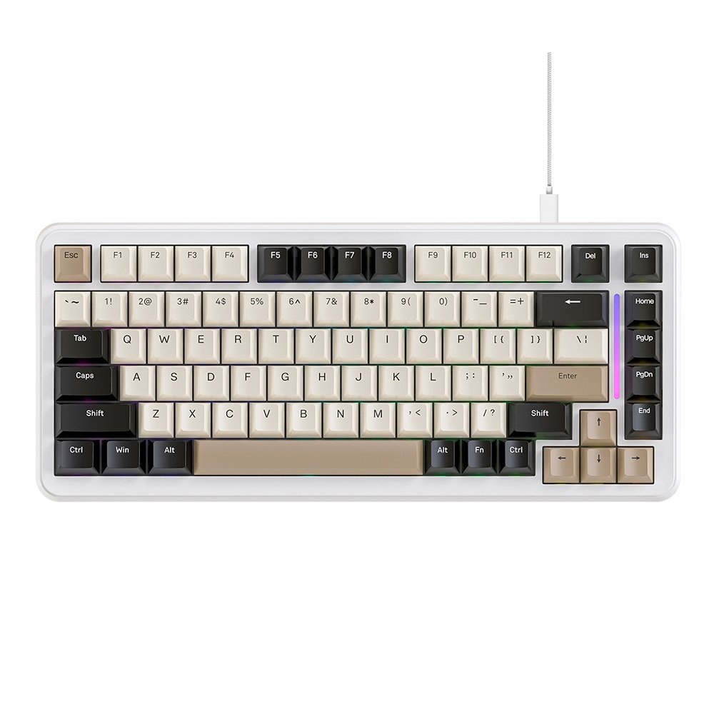 Teclado Mecânico Gamer Attack Shark M86, 75% Compacto, RGB, Cheese White, Branco - AS-M86-CH-WT - view 3