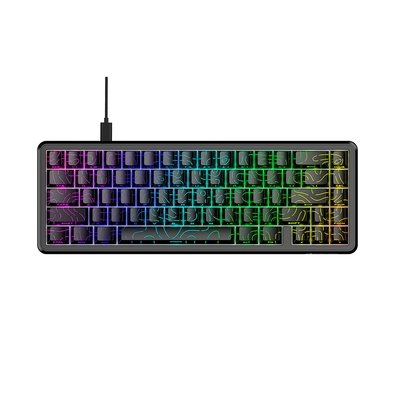 Teclado Magnético Gamer Attack Shark X65 HE, Rapid Trigger, 8000Hz, 0.01mm, Contour Line, Preto e Cinza - AS-X65HE-CL
