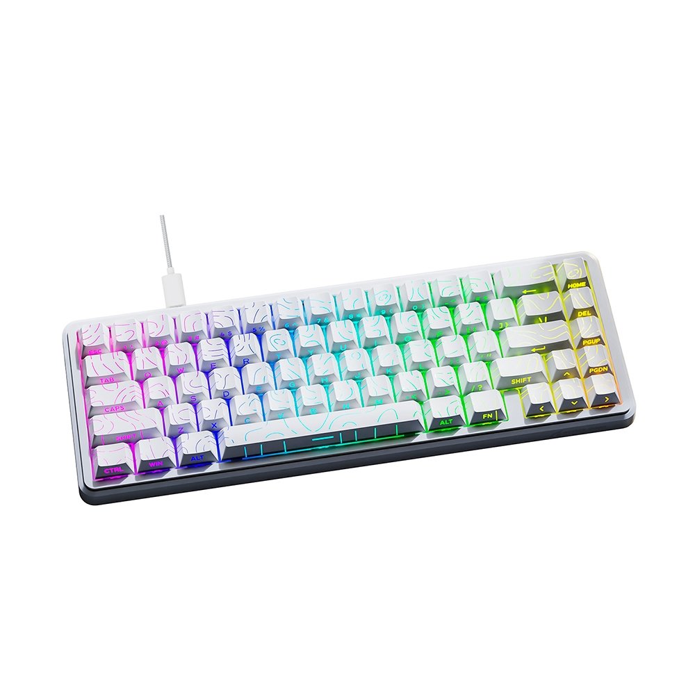 Teclado Magnético Gamer Attack Shark X65 HE, Rapid Trigger, 8000Hz, 0.01ms, White Contour Line, Branco e Cinza - AS-X65HE-WCL - view 3