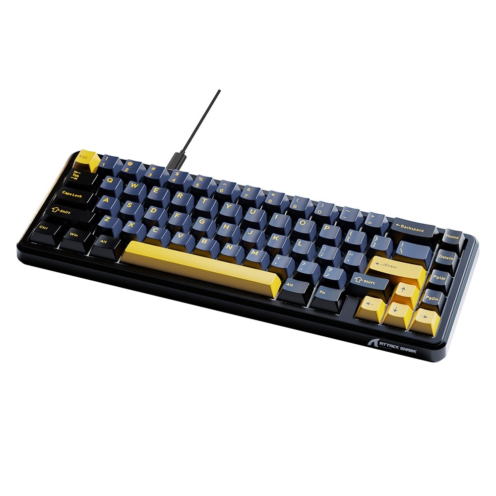 Imagem 2 de 3 do produto Teclado Magnético Gamer Attack Shark X65 HE, Rapid Trigger, 8000Hz, 0.01mm, Star Black, Preto - AS-X65HE-SB