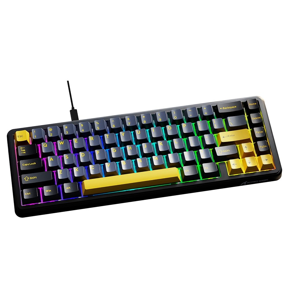 Imagem 3 de 3 do produto Teclado Magnético Gamer Attack Shark X65 HE, Rapid Trigger, 8000Hz, 0.01mm, Star Black, Preto - AS-X65HE-SB