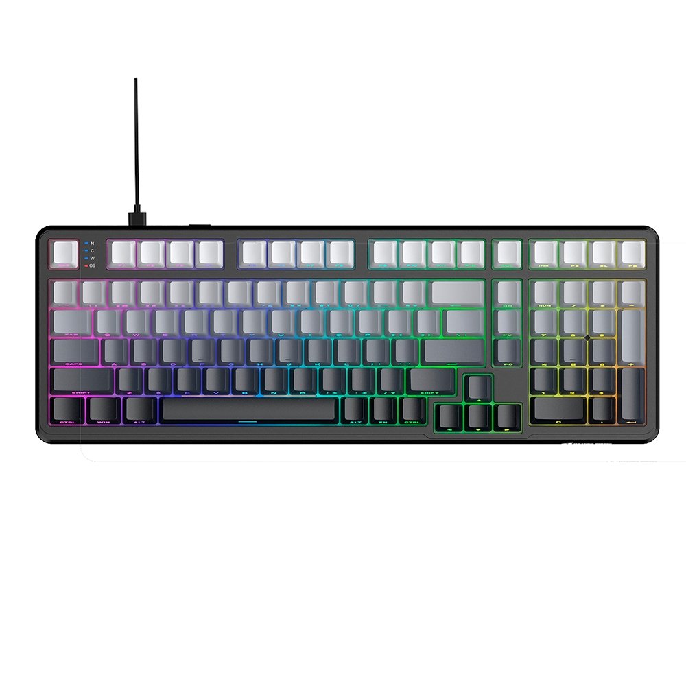Imagem 3 de 3 do produto Teclado Magnético Gamer Attack Shark X98 HE, Rapid Trigger, 8000Hz, 0.01ms, 98 Teclas, Moonlight, Cinza/Branco - AS-X98HE-MN