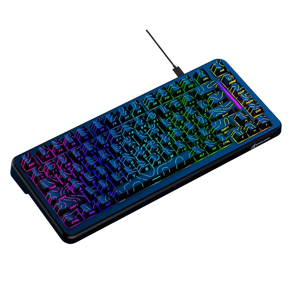 Imagem 3 de 3 do produto Teclado Magnético Gamer Attack Shark X82 HE, 75%, Rapid Trigger, 8000Hz, 0.01mm, Contour Line, Preto e Cinza - AS-X82HE-CL