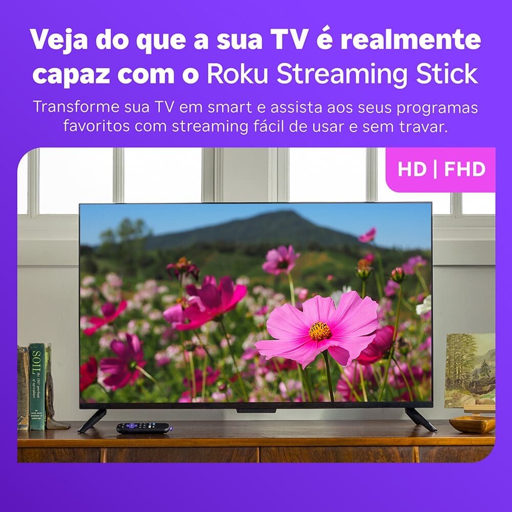 Roku Streaming Stick 2025, Dispositivo para TV HD/FHD, com Controle por Voz, Preto - 3840BR - view 8