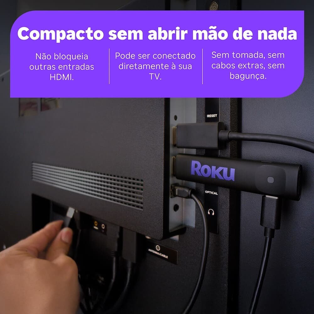 Roku Streaming Stick 2025, Dispositivo para TV HD/FHD, com Controle por Voz, Preto - 3840BR - view 7