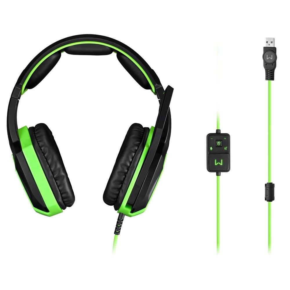 Imagem 4 de 4 do produto Headset Gamer Warrior 7.1 USB com LED Verde - PH224